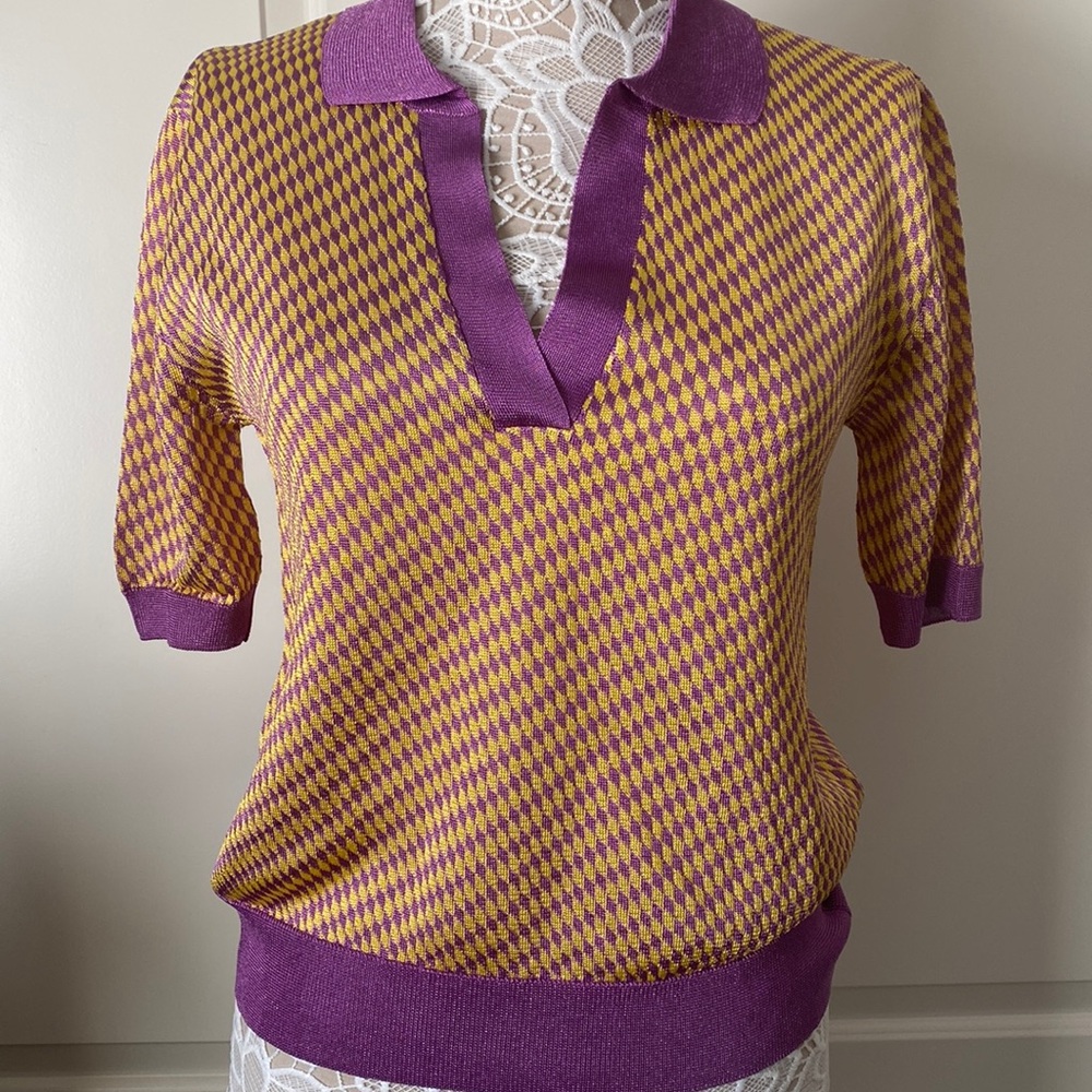 Zara Knit Yellow Purple Size S